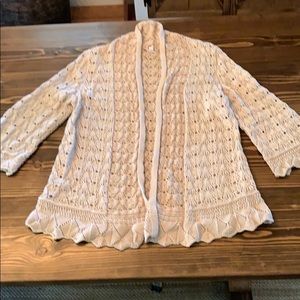 JM Collection Knit 3/4” Sleeve Tan Cardigan. XL